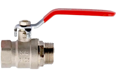 BALL VALVE 2 PART WITH MALE AND FEMALE THREADS NICKEL PLATED BRASS PN 25 INPART24 Variant 4402538