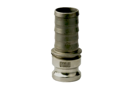 CAMLOCK TYPE E MALE PART WITH RIBBED HOSE TAIL FROM STAINLESS STEEL AISI 316 INPART24  Variant E015SS