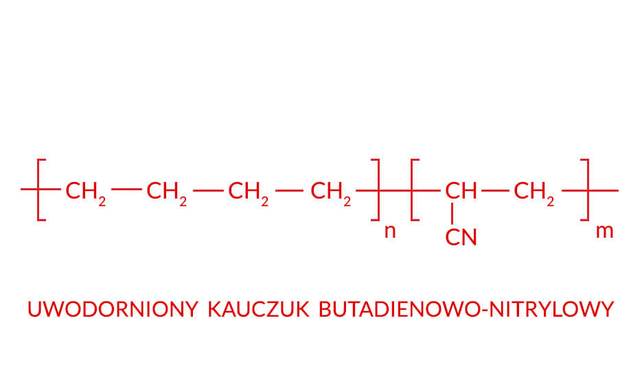 Wzór chemiczny gumy HNBR - Uwodorniony kauczuk butadienowo-nitrylowy