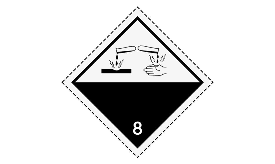 ADR 8 sign - Corrosive materials