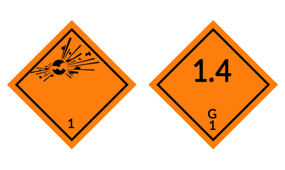 ADR 1 Sign and ADR G1 Sign - Explosive materials